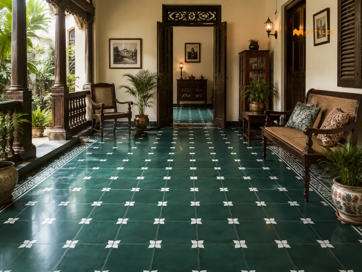 Green Athangudi Tiles